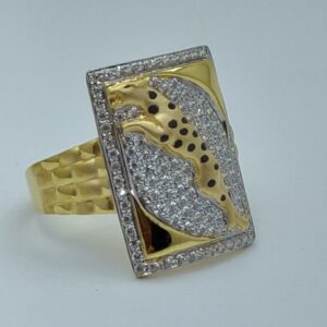 22k/916 fancy gold cz gents ring