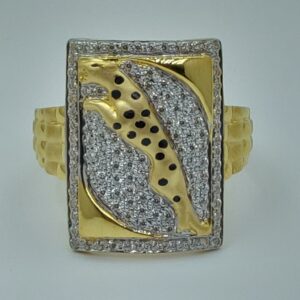22k/916 fancy gold cz gents ring