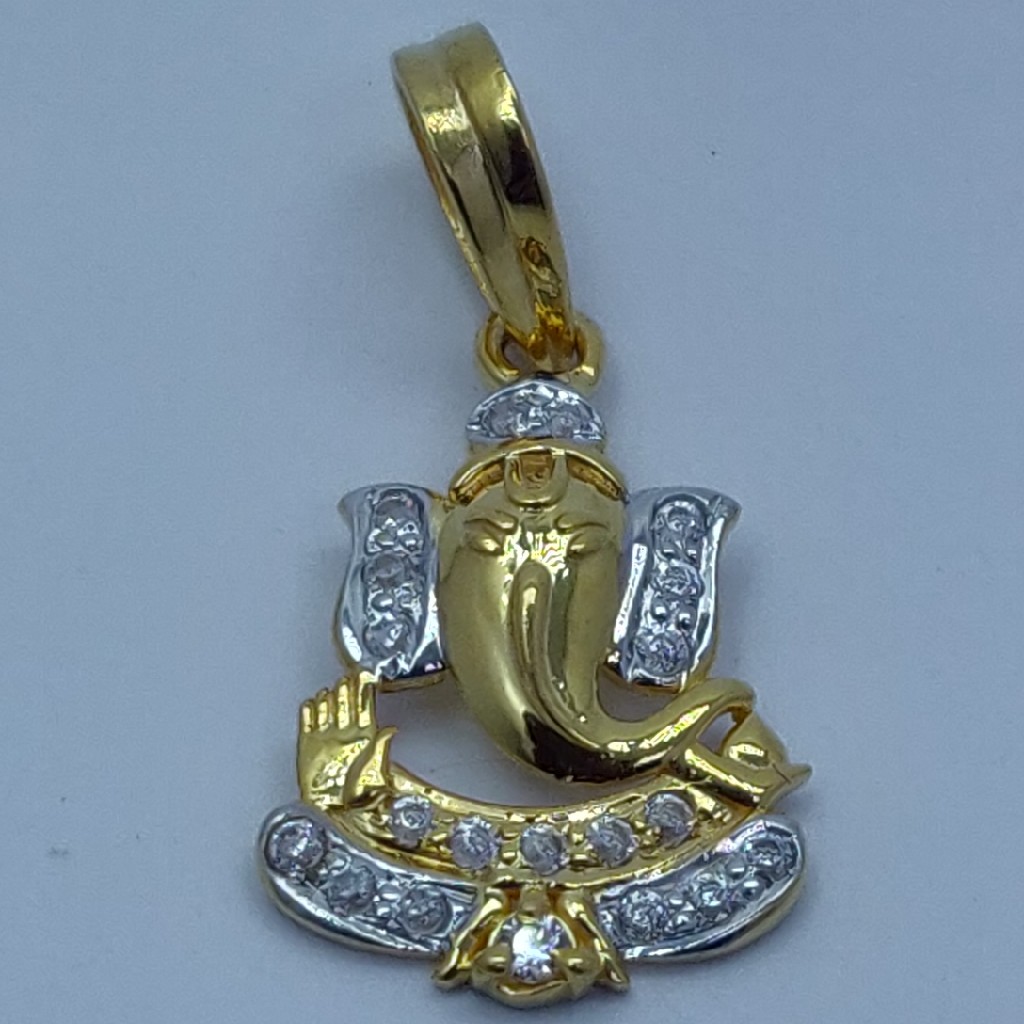 22k/916 fancy light weight ganpati pendant