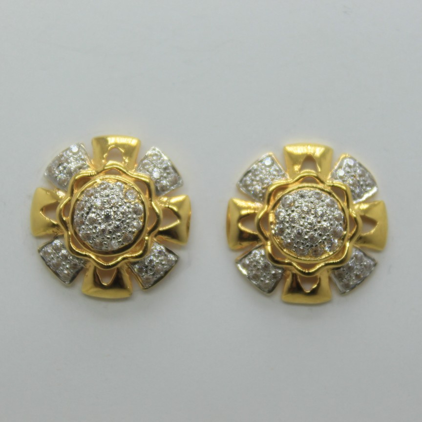 22k/916 fancy round earrings