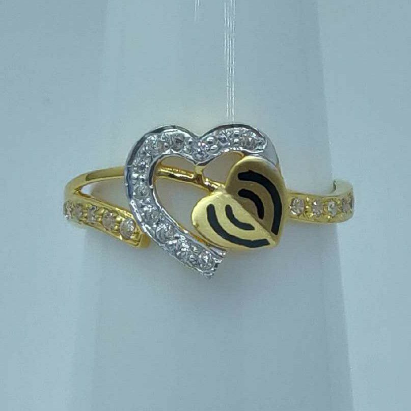 916 Gold Designer Heart Shape ring for women