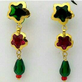 916 Gold Multi Color Ladies earring