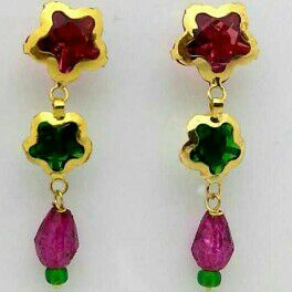 Multi Color Fancy Gold Ladies Earring