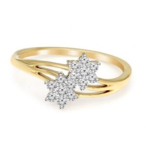 TWIN FLORA CZ DIAMOND RING LR0013
