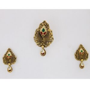 916 GOLD ANTIQUE MENGOLIYA PENDANT SET PS0007