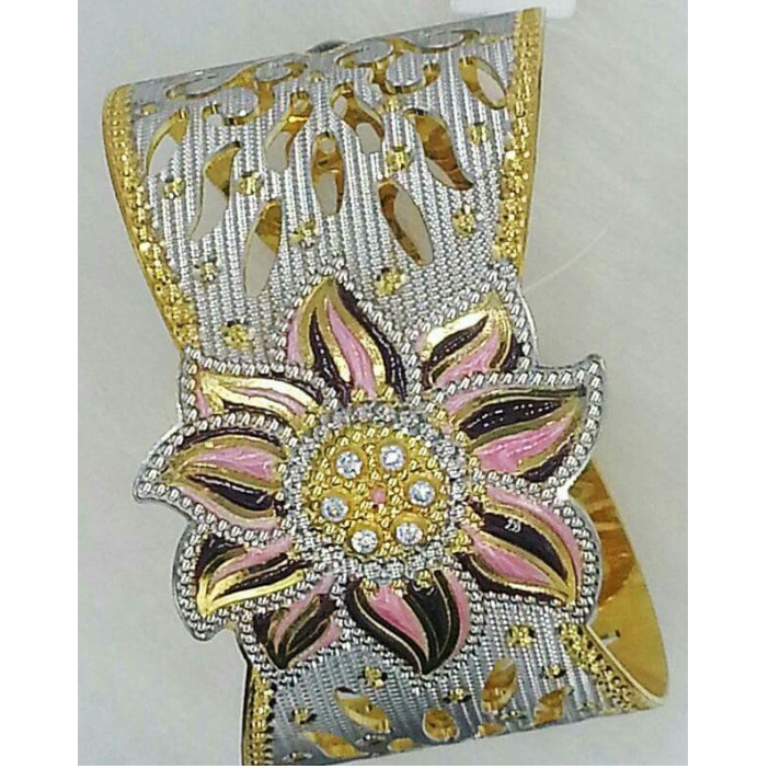 916 GOLD BEAUTEOUS FLORAL BANGLE  BL0010