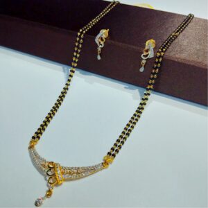 916 gold cz mangalsutra set