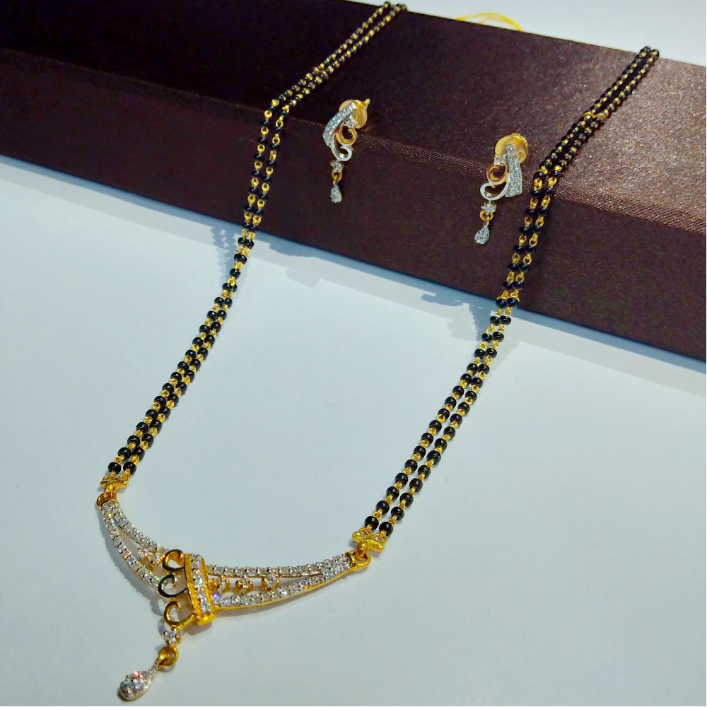 916 gold cz mangalsutra set