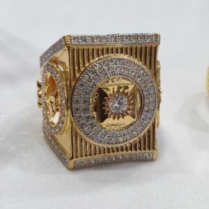 22KT Gold Designer CZ Gents Ring