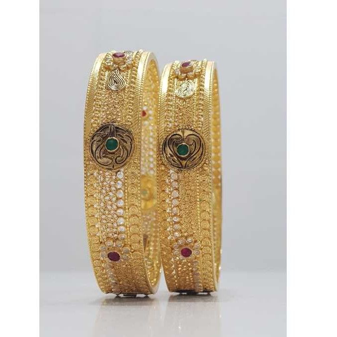 22KT Antique Gold Designer Bridal Bangles