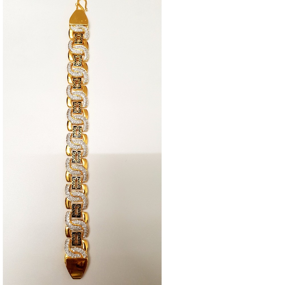 22KT Yellow Gold Fancy Gents Modern Lucky (Bracelet)