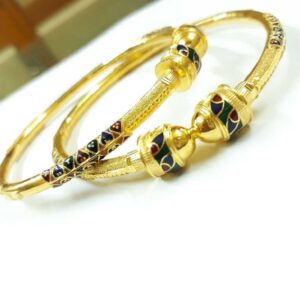 916 Yellow Gold Ladies Indian Desinger Bangles