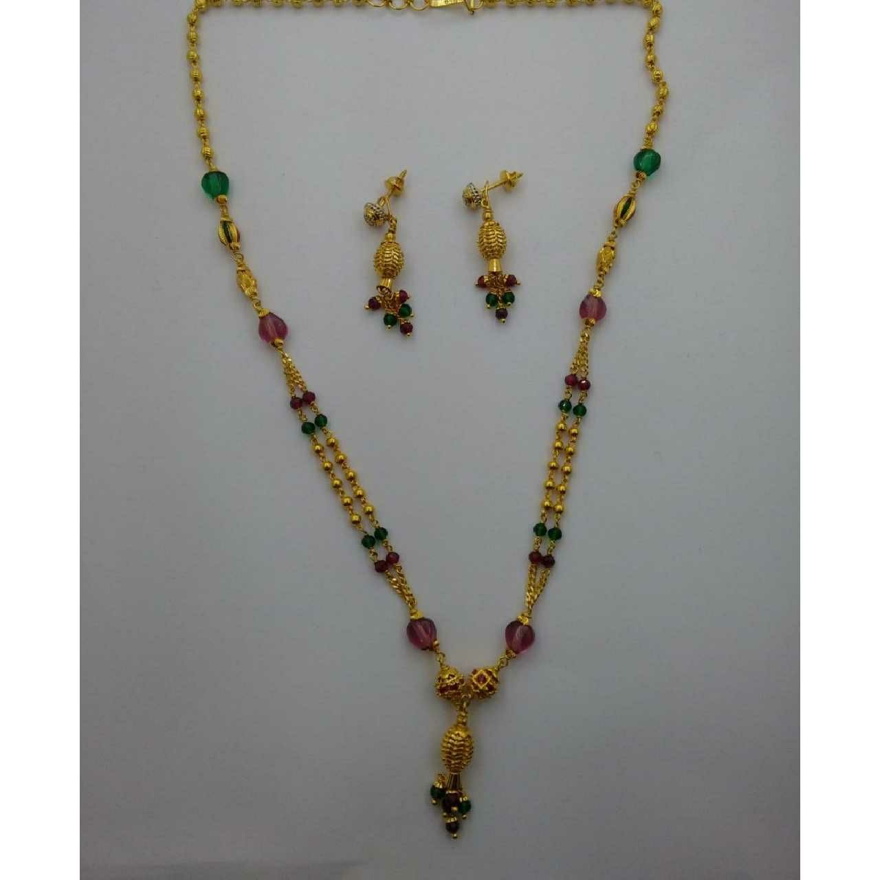 22KT Gold Ladies Indian Necklace Set