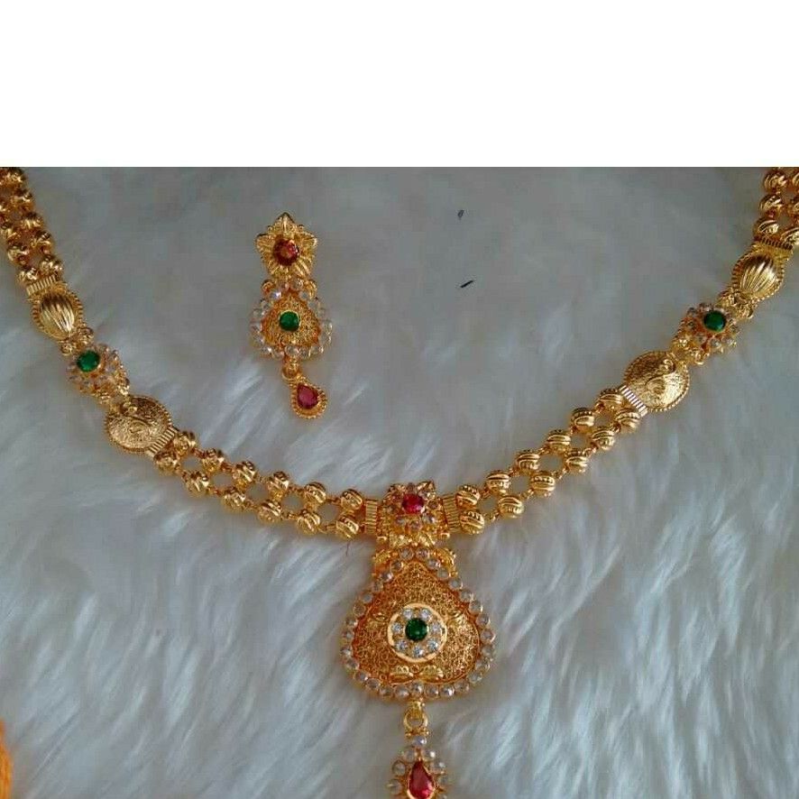 Designer 916 Gold Ladies Indian Necklace Set
