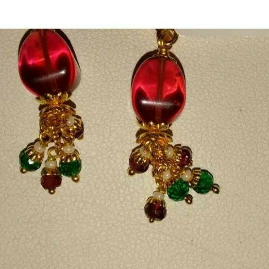 22KT Gold Ladies Indian Fancy Earrings Yellow
