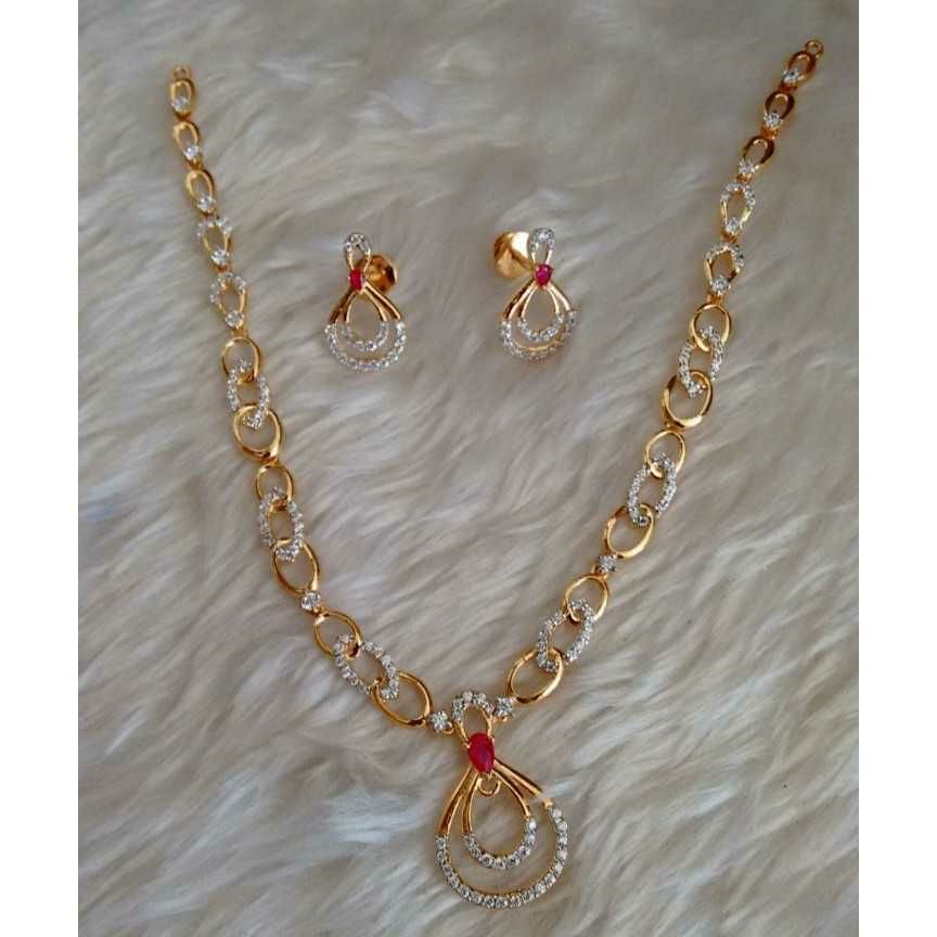 Fancy 22KT Gold Ladies Indian Necklace Set