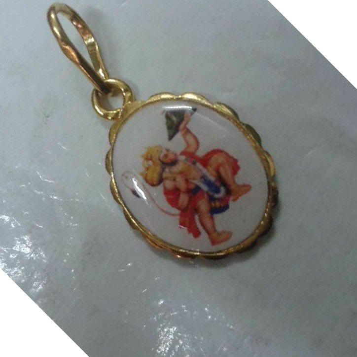 916 Gold Photo Minakari Pendant