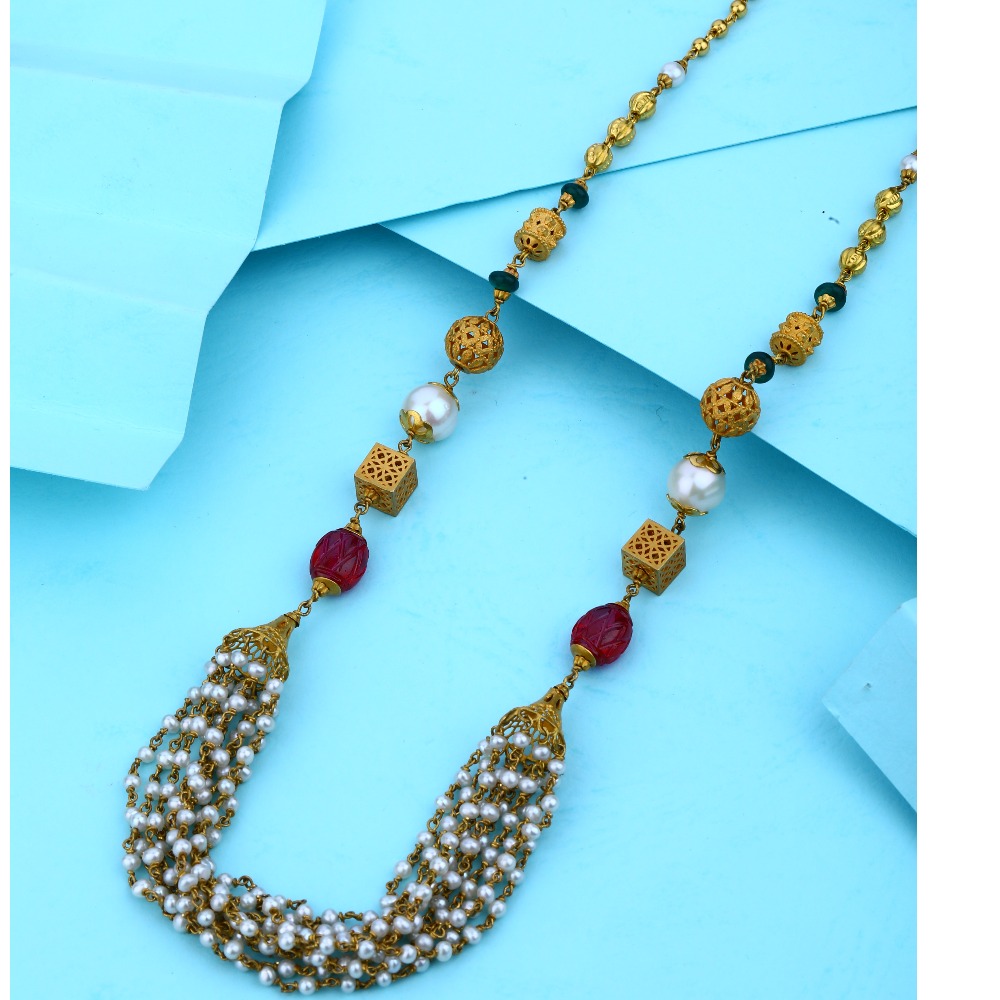916 Gold Antique Design Hallmark Mala