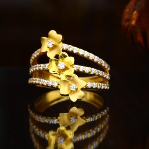 22KT Gold Flower Design Hallmark Ring