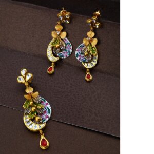 916 Gold Hallmark Flower Design Hallmark Pendant Set