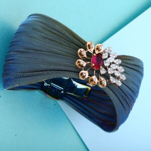 18KT Rose Gold New Antique Flower Design Bracelet