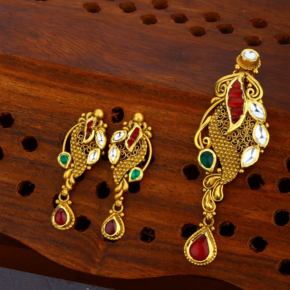 916 Gold Everstylish Antique Design Pendant Set
