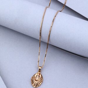 22KT Gold Heart Design Pendant Chain