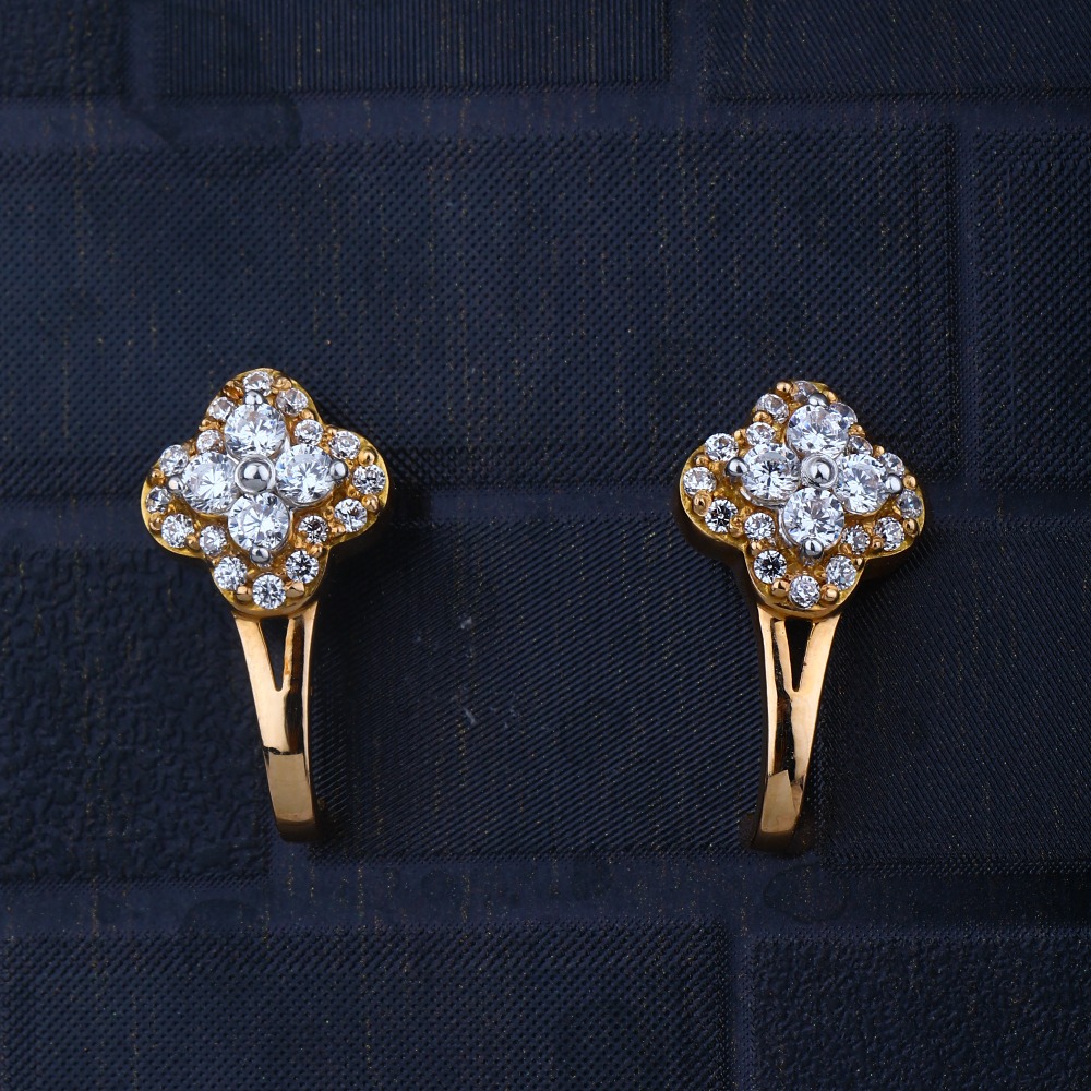 916 gold CZ Ethnic Design Earring