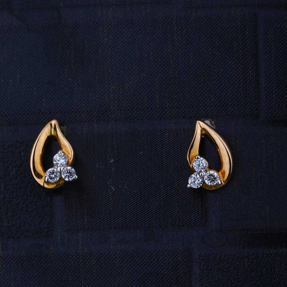 916 CZ Gold Leave design Earring