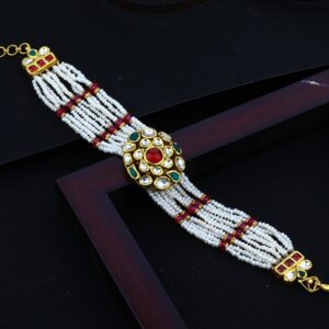 916 Gold Kundan Mani Moti Bracelet