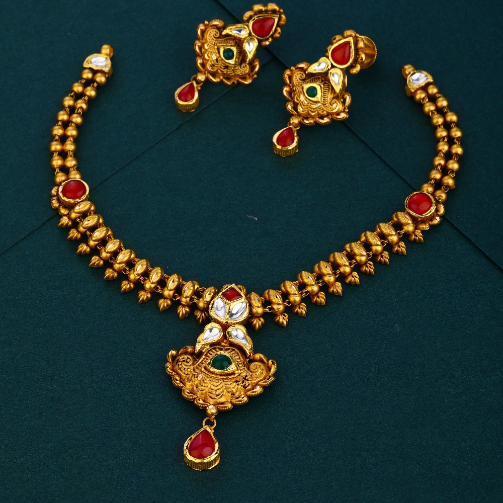 916 gold bridal Antique necklace set