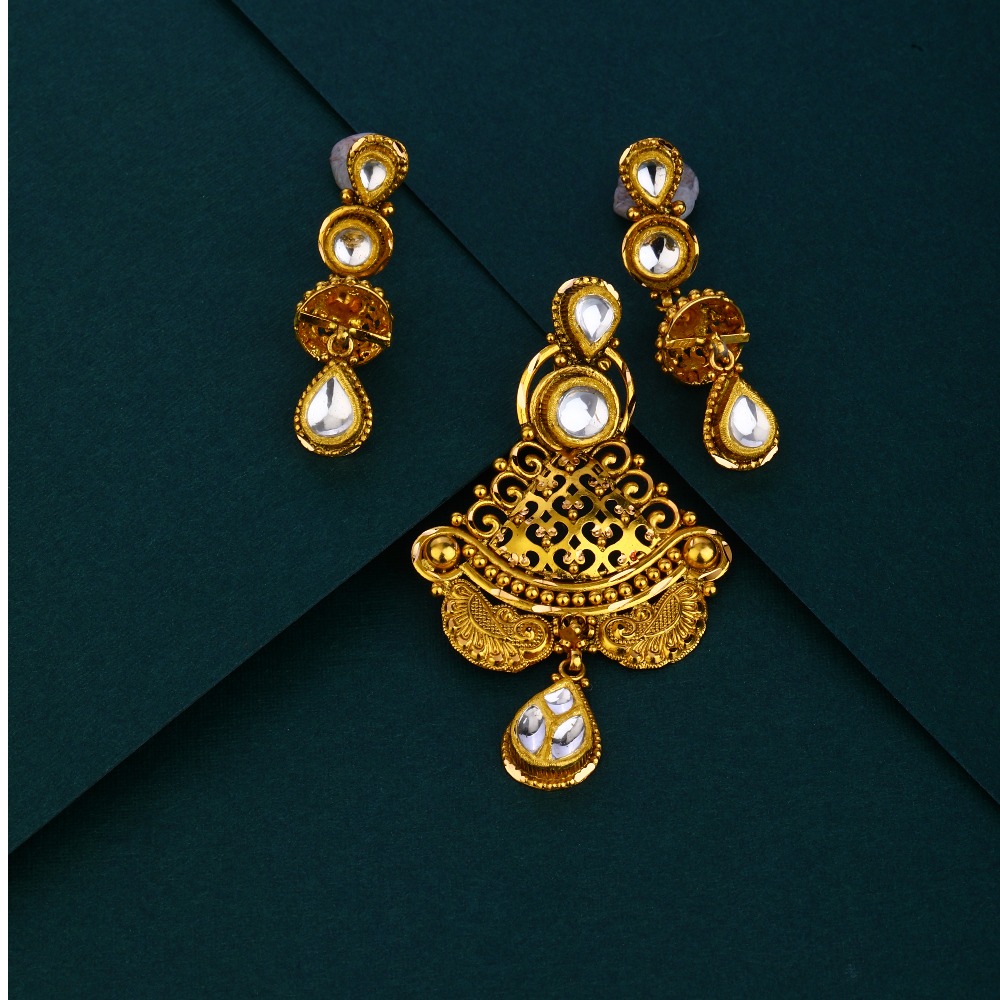 916 gold hallmark classic Antique  pendant set
