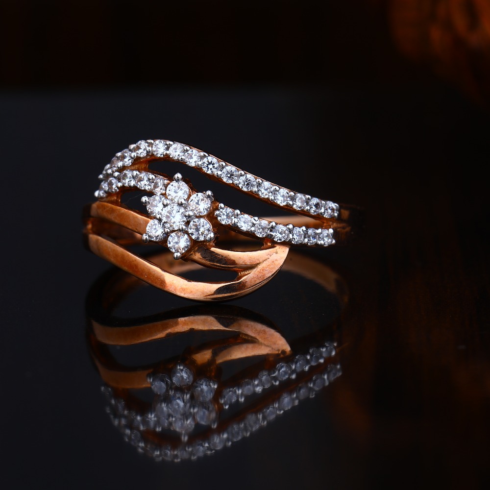 18KT Rose hallmark Gold Engagement Ring
