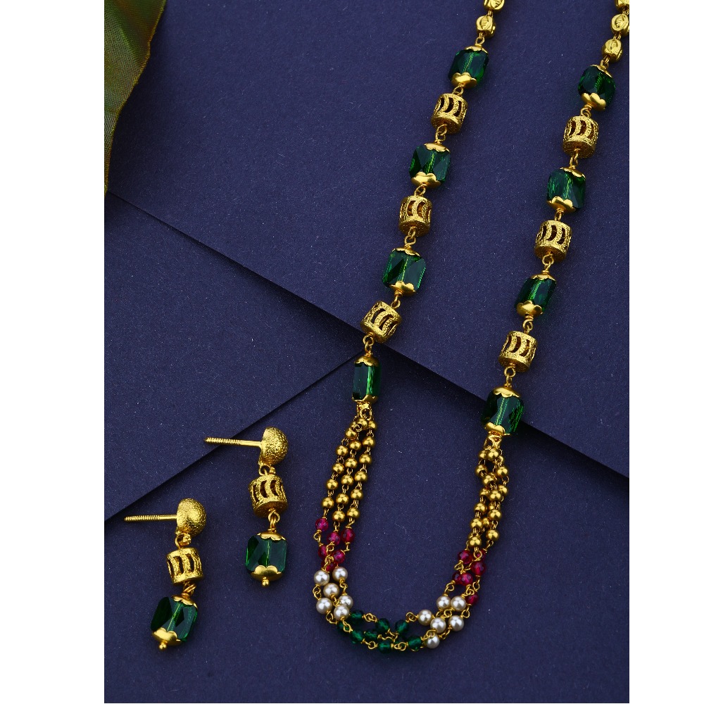 916 Gold 3 Layer Mani moti Mala