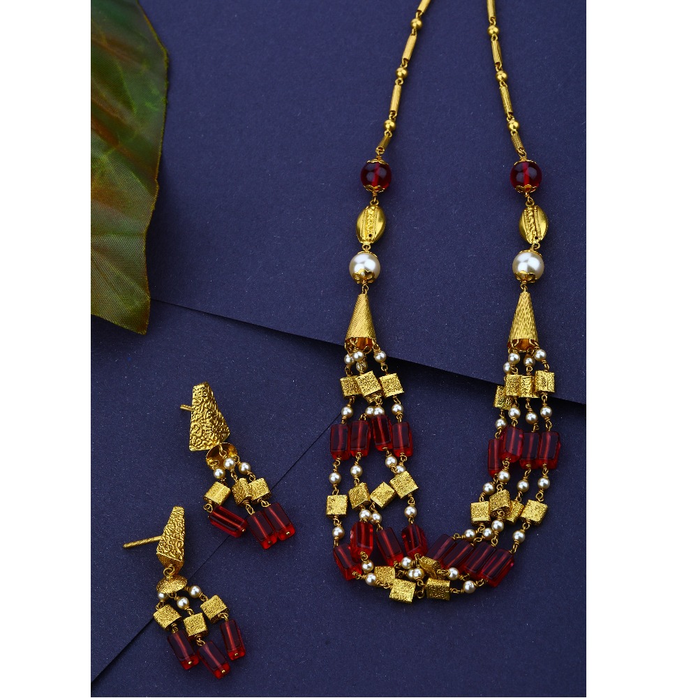 916 Gold Elegant Mani moti Mala