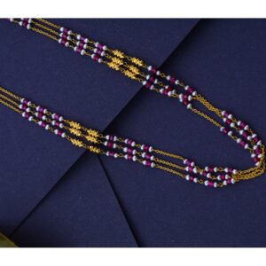 22KT Hallmark Gold Light Weight Mani Moti Mala