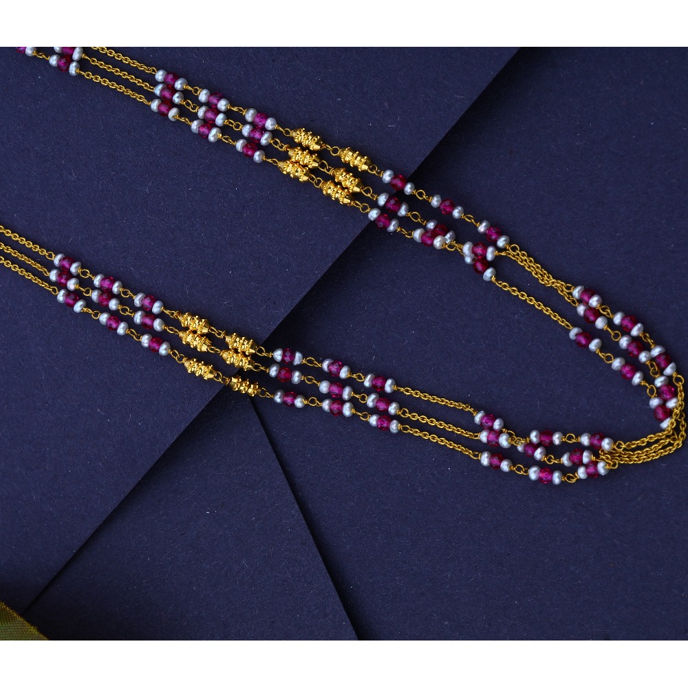 22KT Hallmark Gold Light Weight Mani Moti Mala