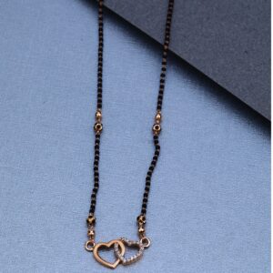 18KT Rose Gold Double Heart Design Mangalsutra