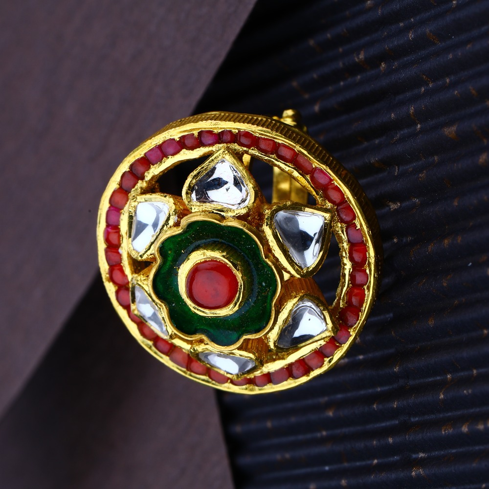 916 CZ Gold Antique Multi Color Ring