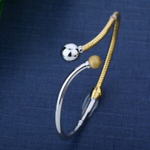 916 CZ gold Torque Bracelet