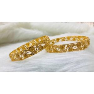 916 Gold Floral Design Bangle