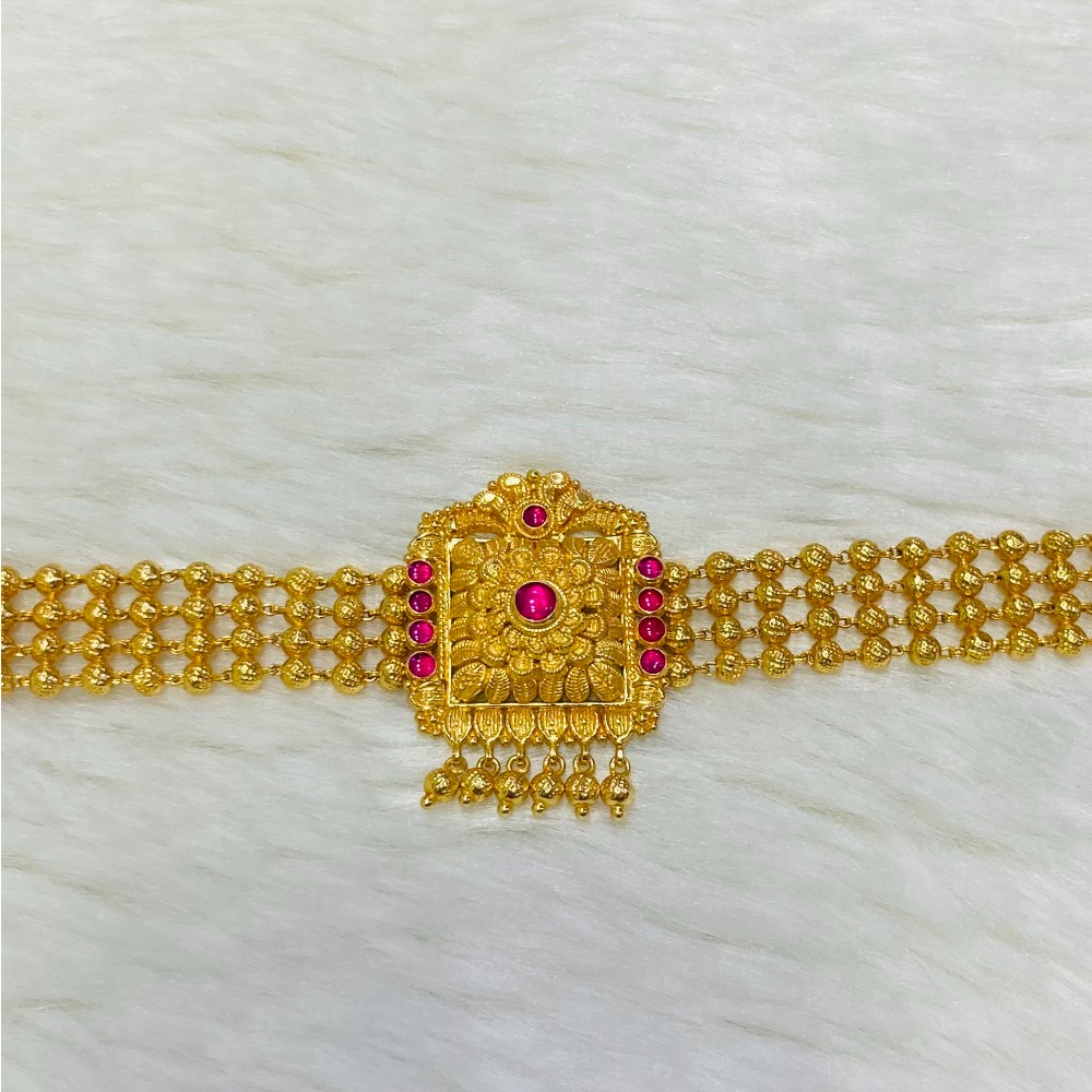 916 Gold Fancy Pink Stone Short Set