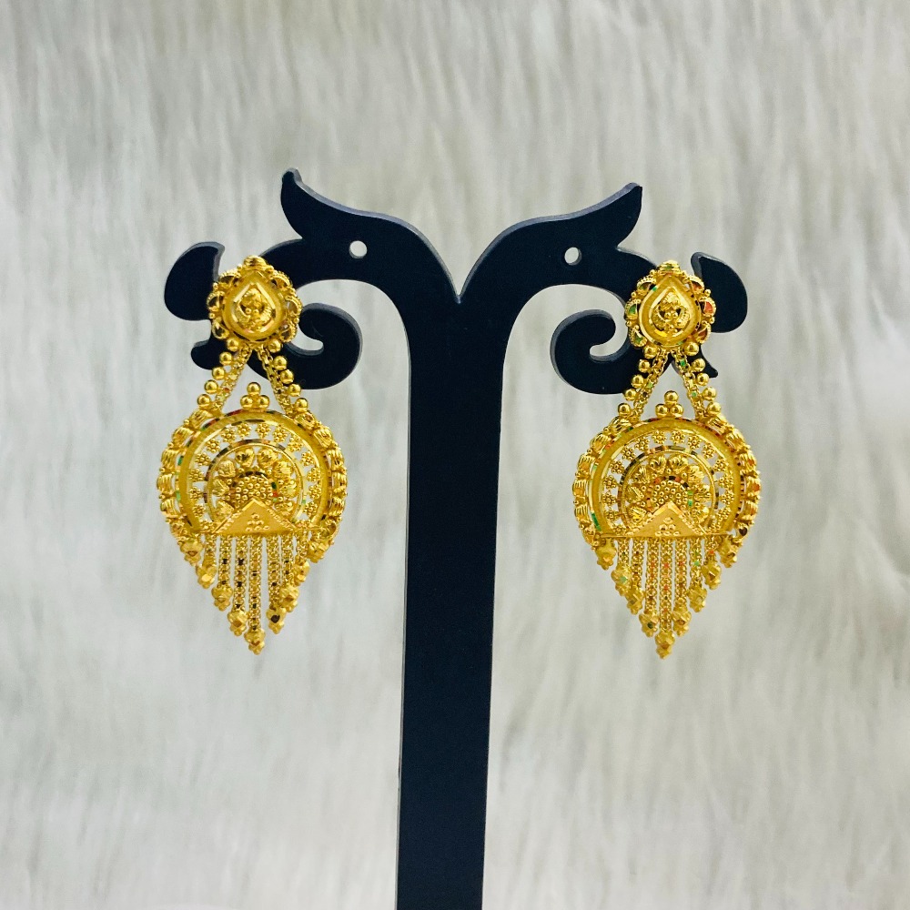 22K Gold Kalkatti Design Earring