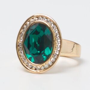 Gold Green Colour Stone Ring