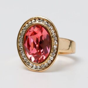 Rose Gold Red Stone Ring