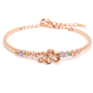 Rose Gold Plating Crystal Bangle