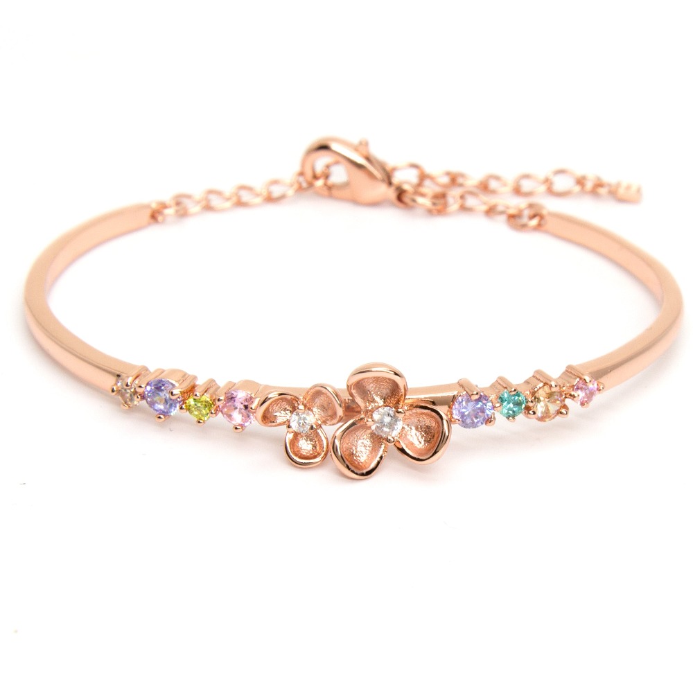 Rose Gold Plating Crystal Bangle