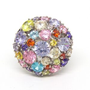 Gold Glitter Glamour Crystal Ring