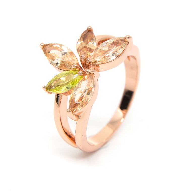 Gold Rose Siena Sunrise Crystal Ring