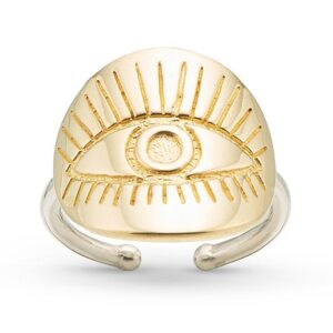Gold Evil eye luck and protection ring